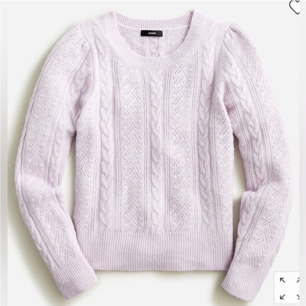 J. Crew Pointelle Cable Knit Sweater NWOT | M